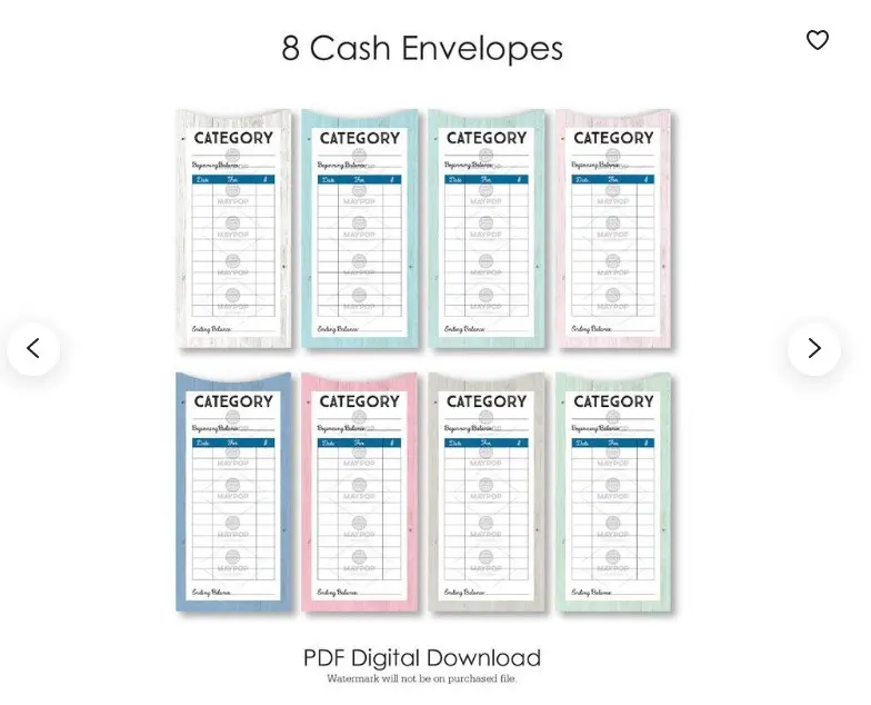 Cash Envelope System Labels Template Dave Ramsey Cash Envelope Tracker  Inserts Printable Vertical Money Budget Categories Organizer PDF 