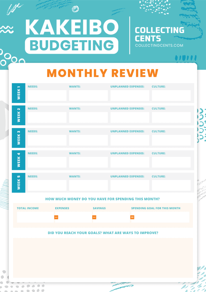 Kakebo Financial Planner Printable, Kakebo Budget Journal, Kakebo