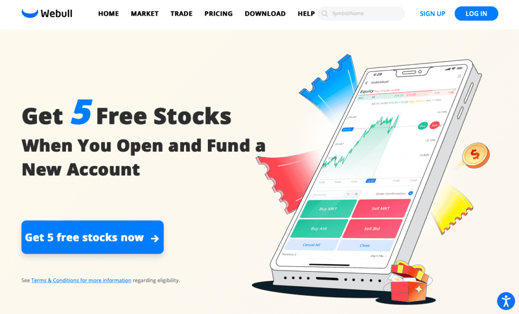 webull free stock options