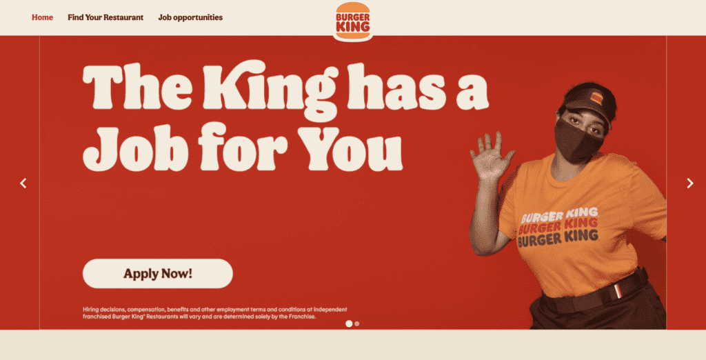 burger king careers page