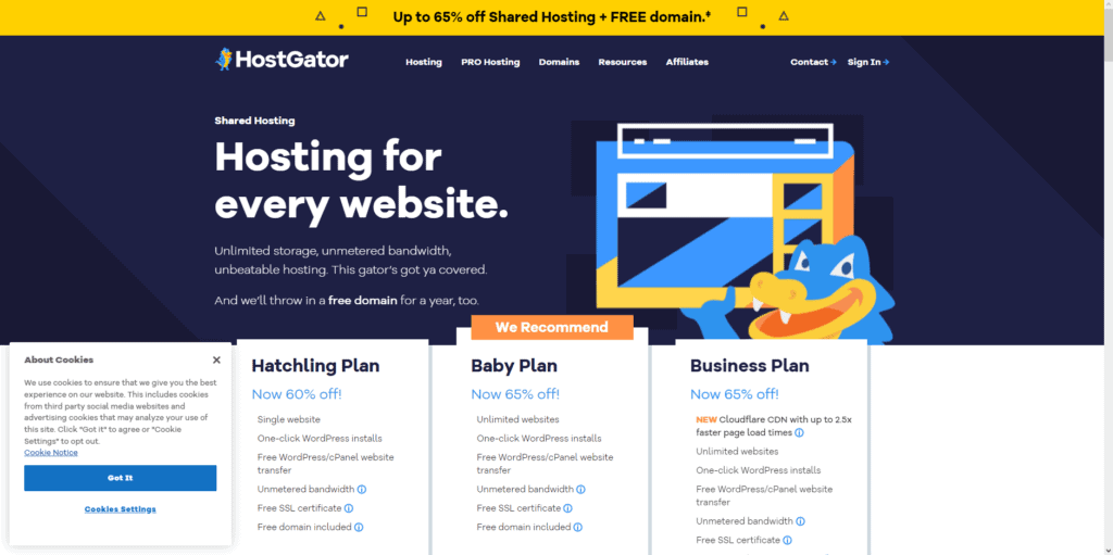 hostgator screenshot